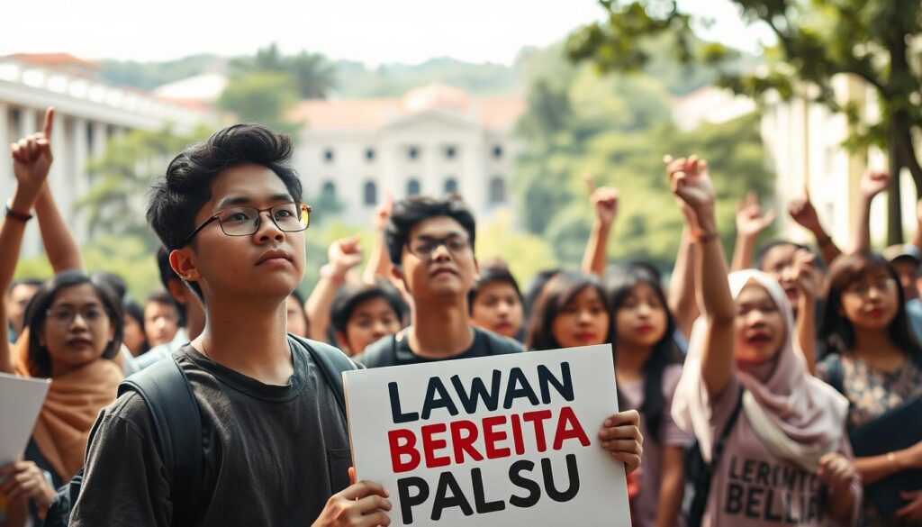 mahasiswa lawan berita palsu